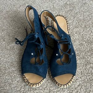 Navy Franco Sarto Nataly Wedge Sandals